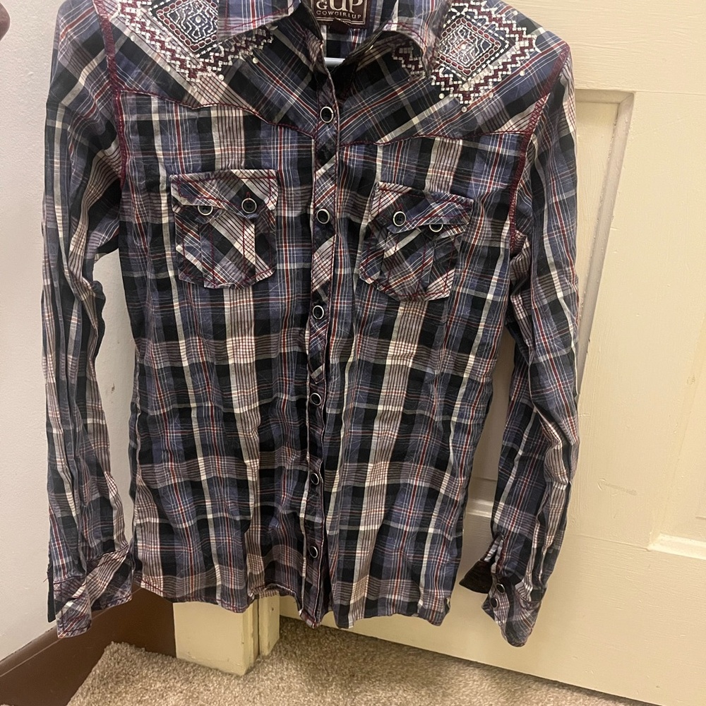 Cowgirl Up Plaid Western Shirt